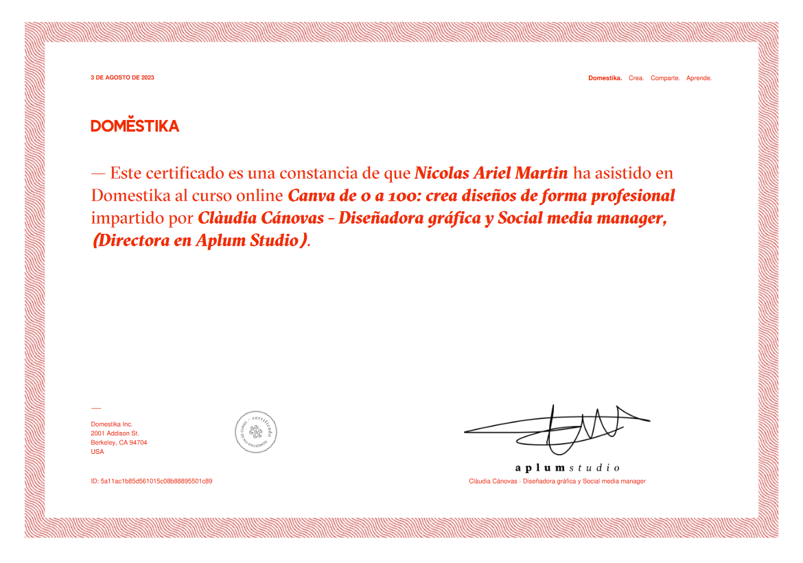 Certificado Canva